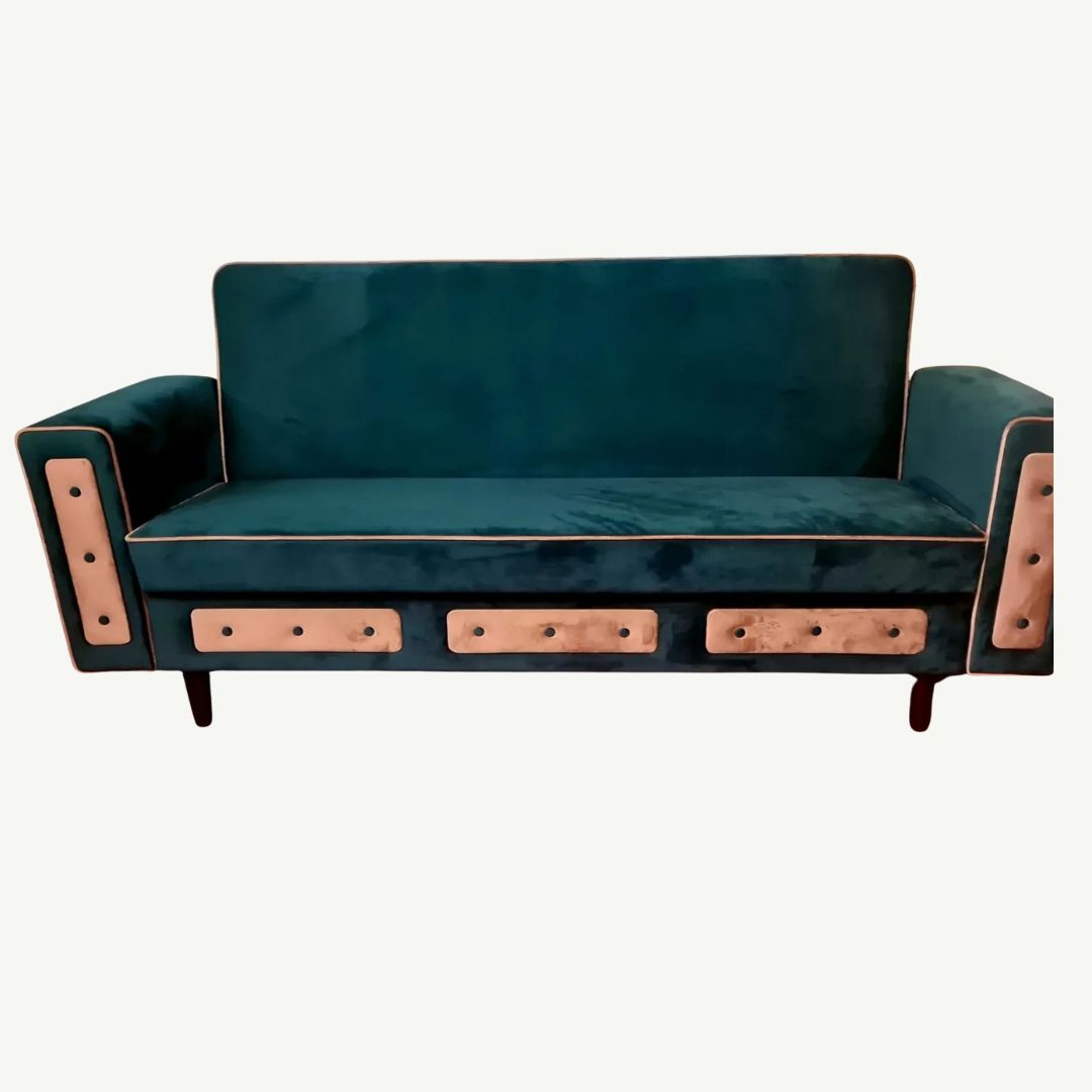 MODERN BUTTONED VELVET SETTEE