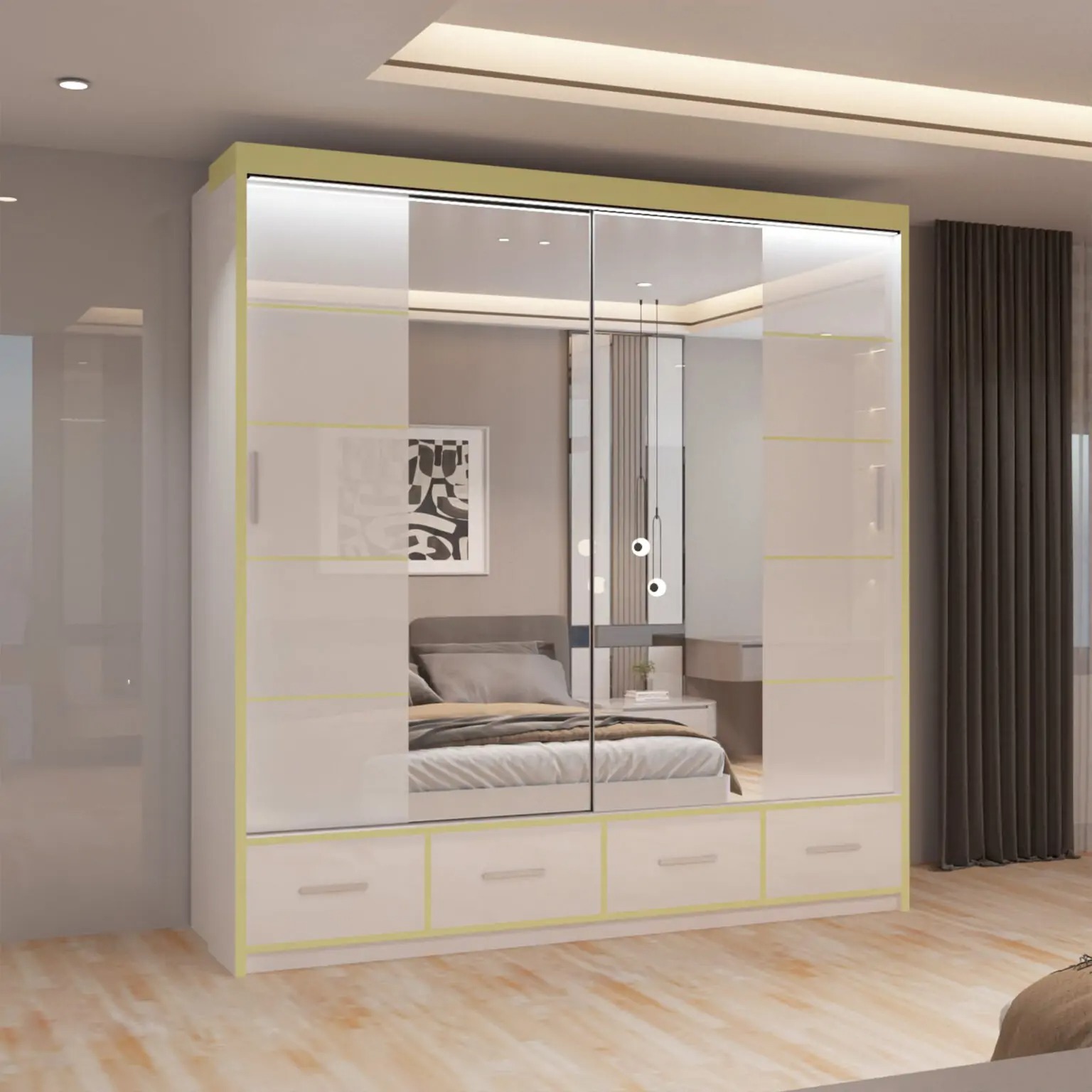 Sydney High Gloss sliding Door Wardrobe (New Branding) - Image 4