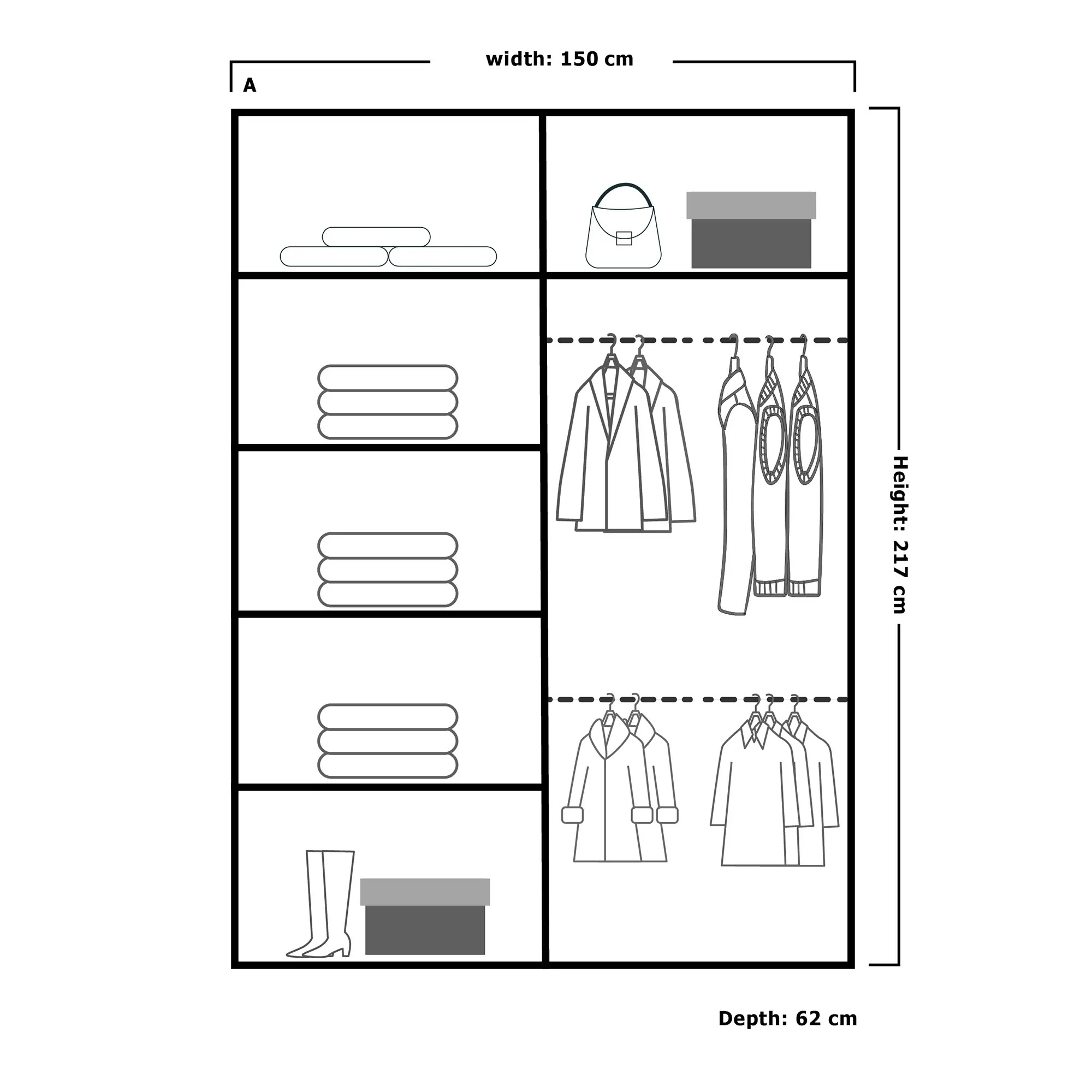 Diamond sliding Mirror Door Wardrobe - Image 6