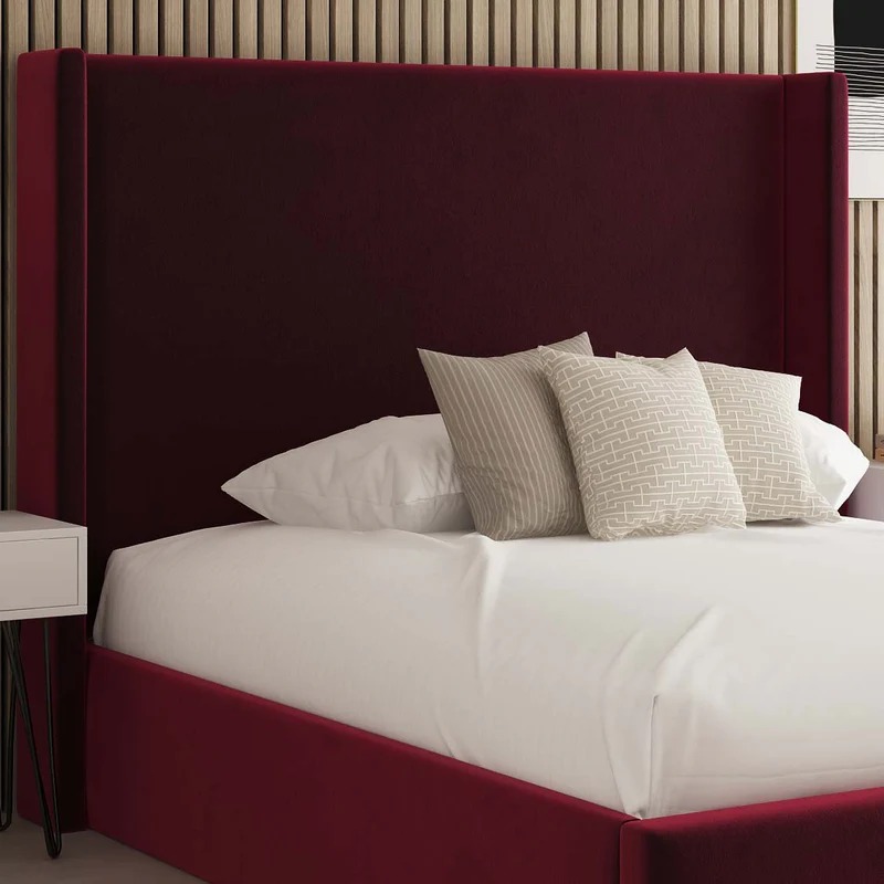 CLASSIC WINGED FABRIC UPHOLSTERED BED FRAME - Image 7