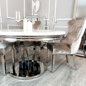 Chelsea Dining Chair ALL COLOURS with Lion Knocker & Buttoned Back - Image 2
