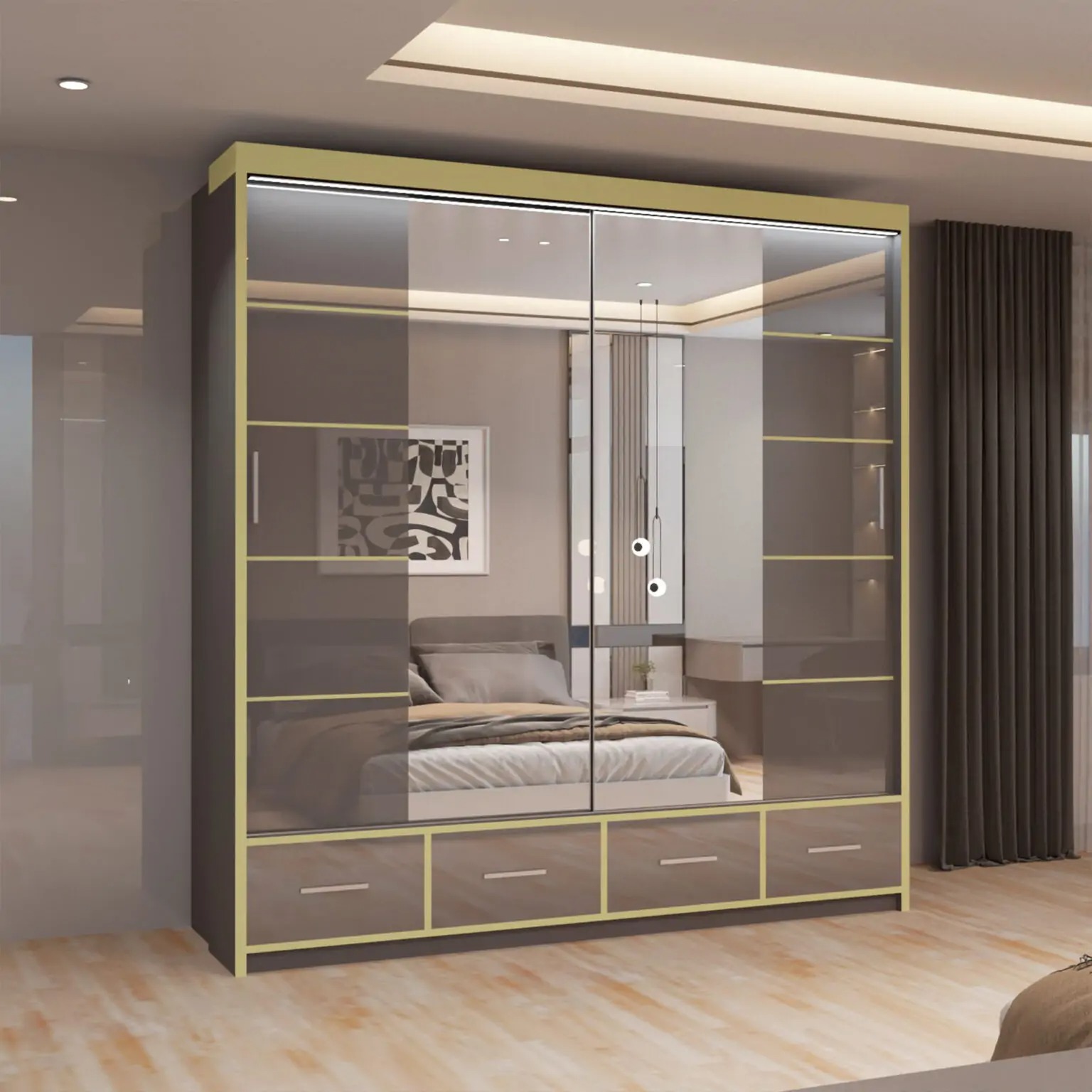 Sydney High Gloss sliding Door Wardrobe (New Branding) - Image 7