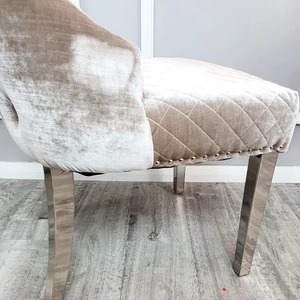 Chelsea Dining Chair ALL COLOURS with Lion Knocker & Buttoned Back - Image 4