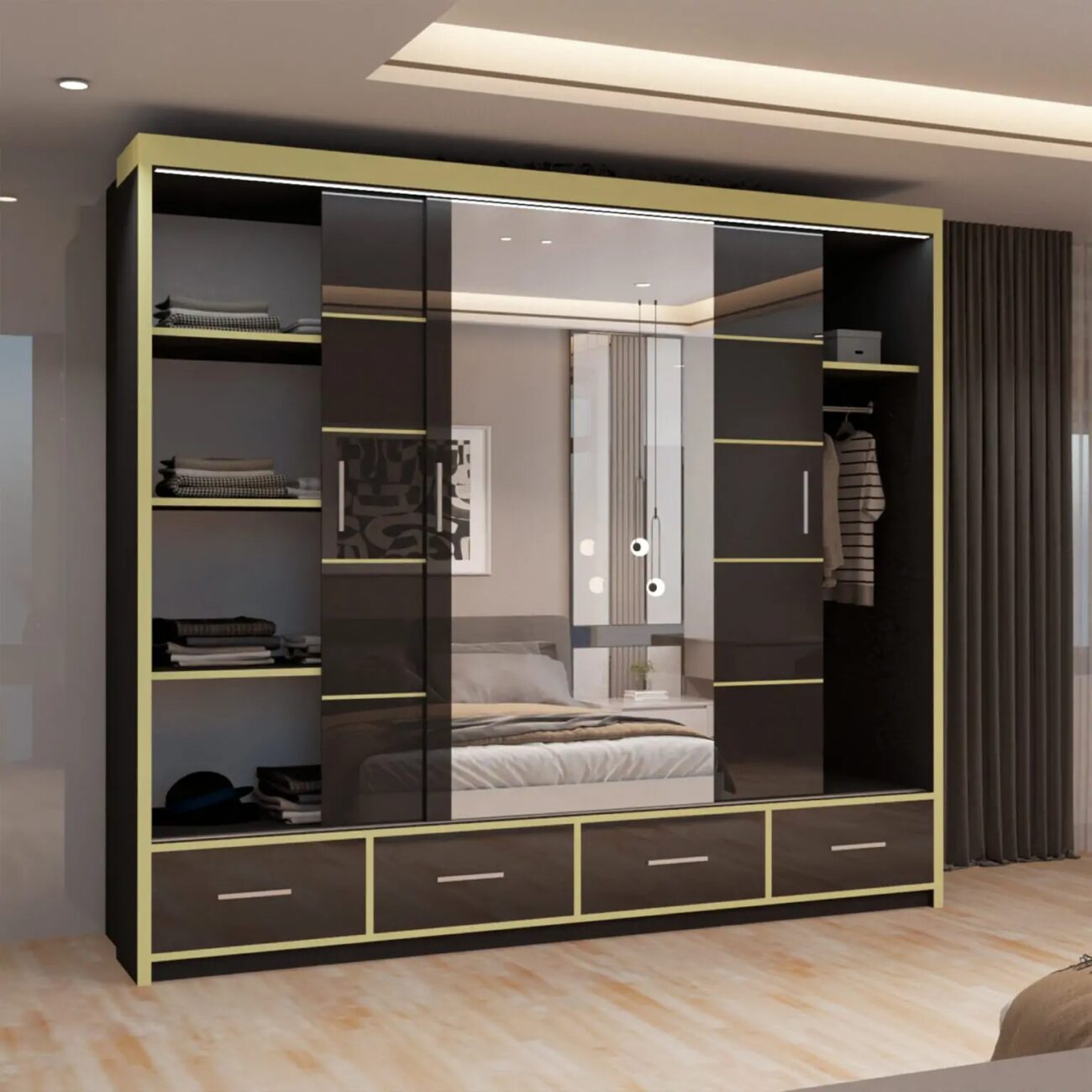 Sydney High Gloss sliding Door Wardrobe (New Branding) - Image 5