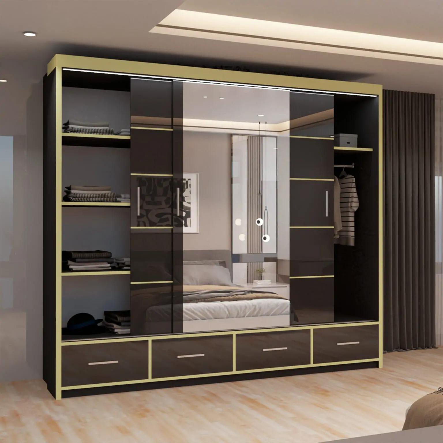 Sydney High Gloss sliding Door Wardrobe (New Branding) - Image 5