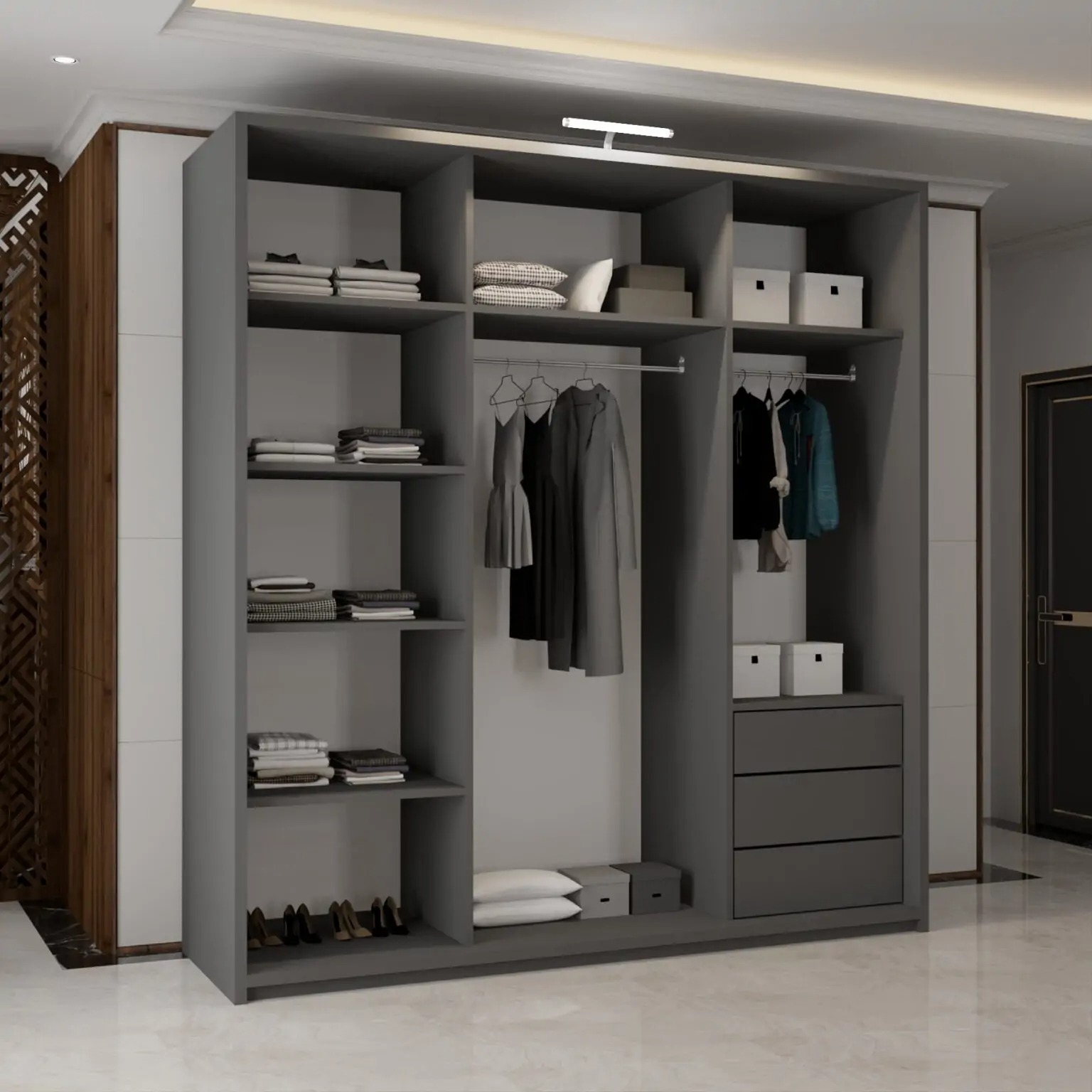 Etna Full Mirror Sliding Door Wardrobe New Branding With LED Light - Image 3
