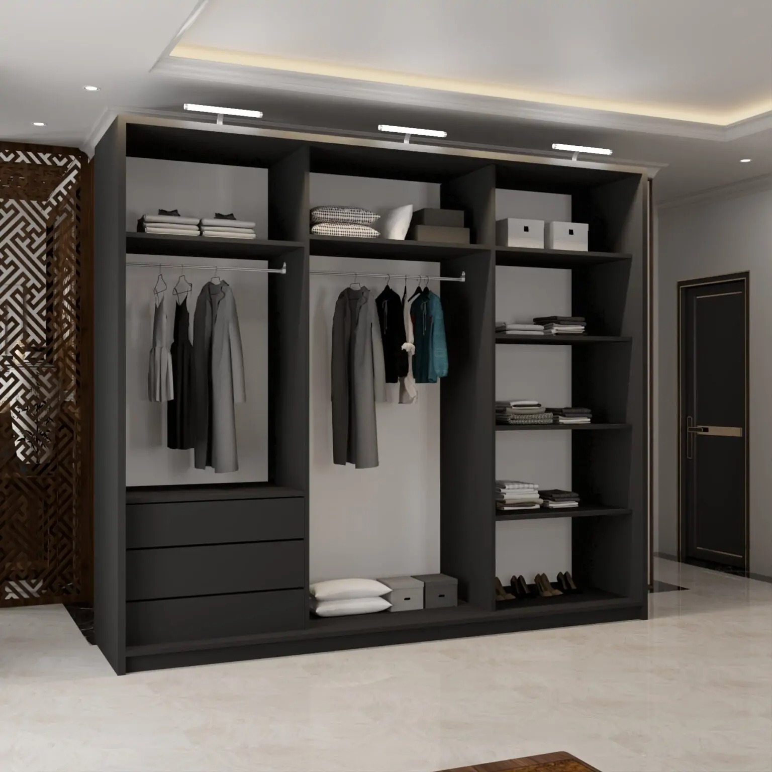 Etna Full Mirror Sliding Door Wardrobe New Branding With LED Light - Image 4