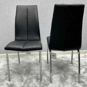 Morano Black Glass Table with Carlo Chairs - Image 2