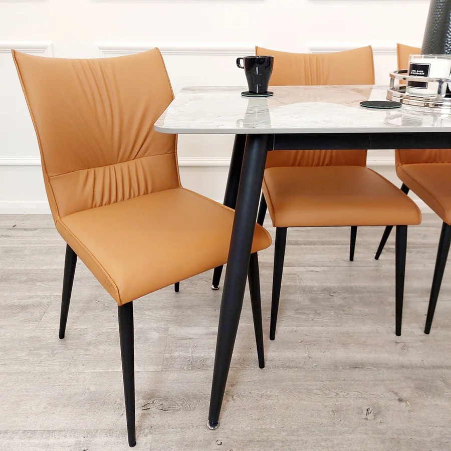 Flora Leather Dining Chair - Image 4