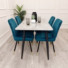Luna Velvet Dining Chair - ALL COLOURS - Image 3