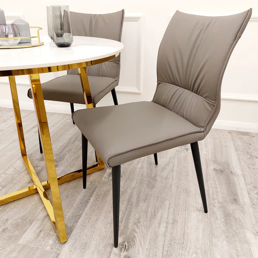 Flora Leather Dining Chair - Image 3