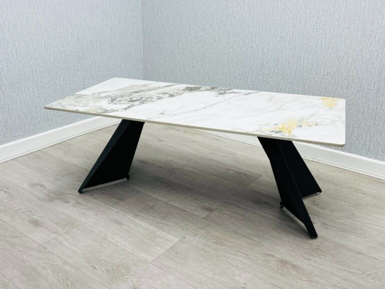 Chicago Cream & Gold Ceramic Coffee Table - Image 4