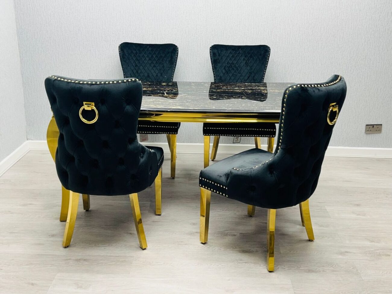 Sofia Black & Gold Dining Table – All Sizes - Image 4