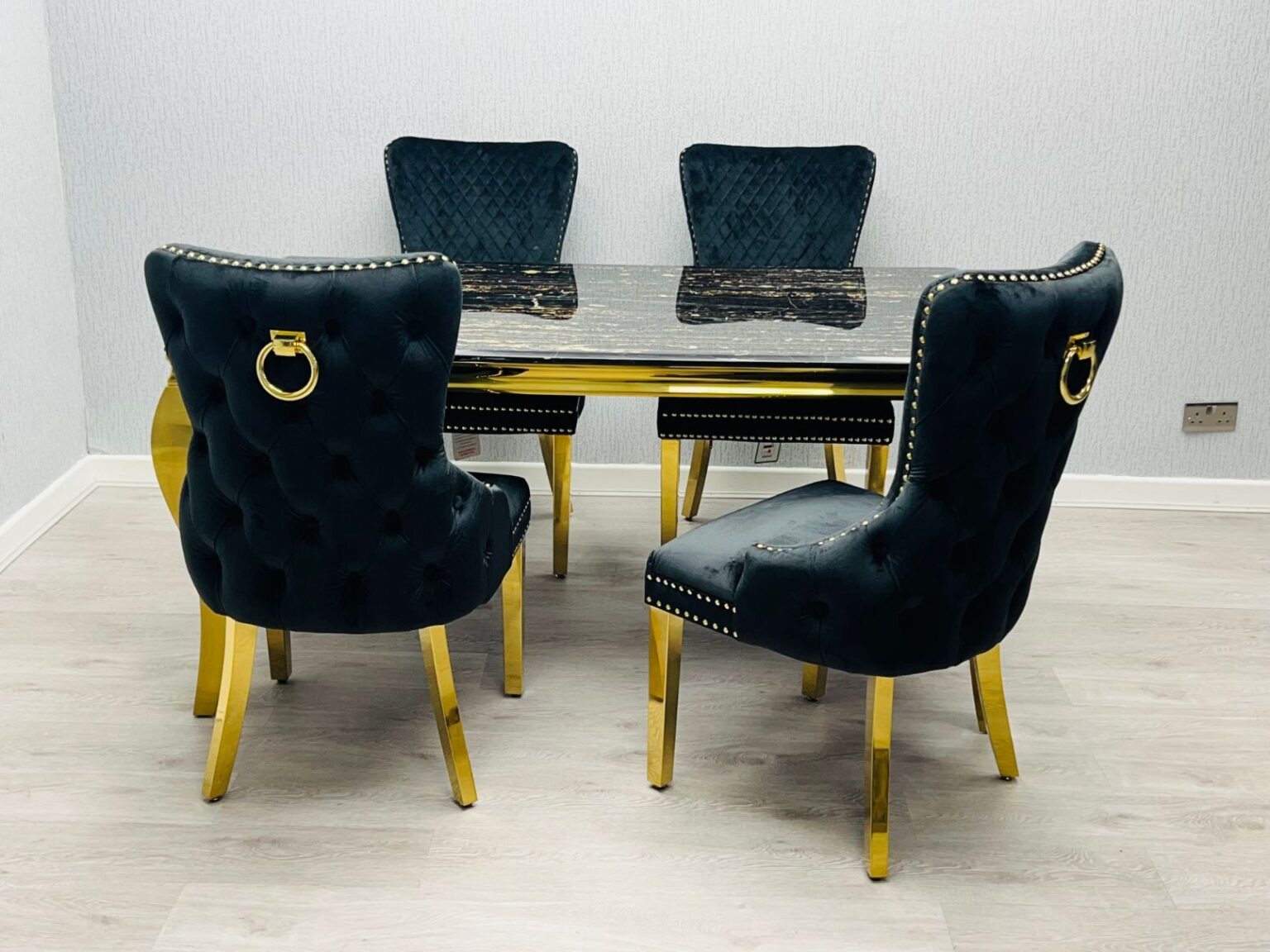 Sofia Black & Gold Dining Table – All Sizes - Image 4