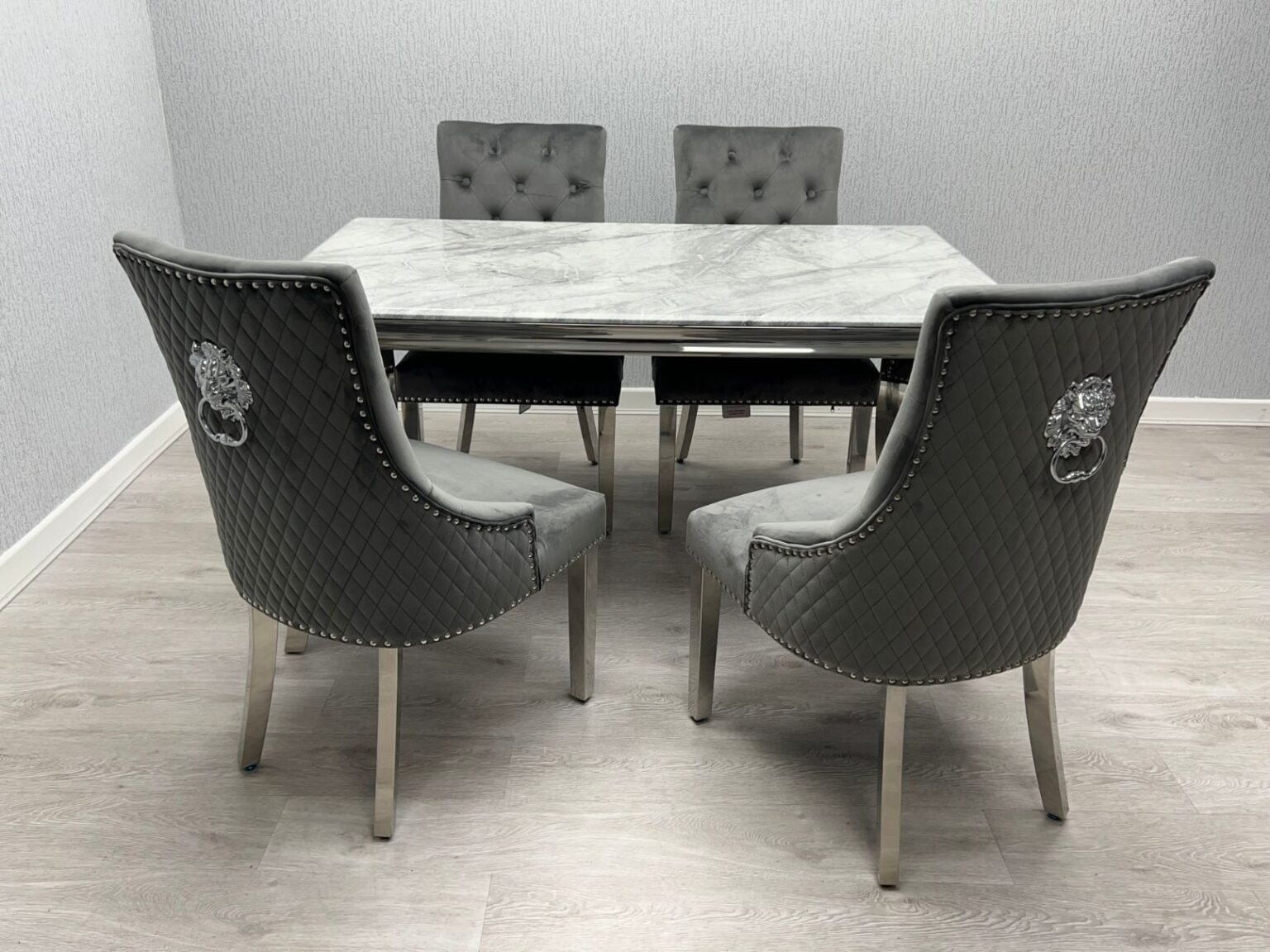 Sofia Grey & Silver Dining Table – All Sizes - Image 2
